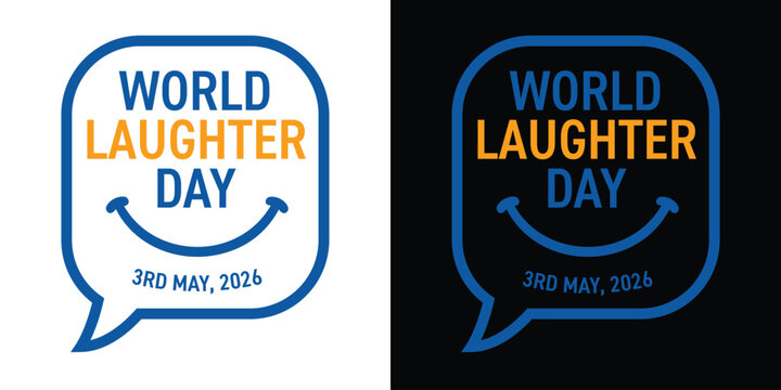 World Laughter Day Logo, Offer, Banner, Sale Offer, Discount, Design, Sticker, Concept, Greeting Card, Template, Icon, Poster, Unit, Label, Web, Mnemonic with smiley and celebrating human figures
