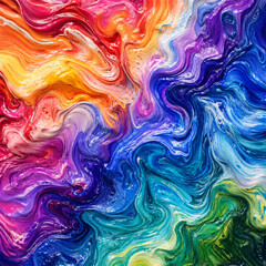Fototapeta premium Bright rainbow fluid marble pattern with swirling paint waves rich pigments glossy texture colorful motion and expressive abstract background for creative design wallpaper fabric and modern decor