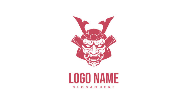 Samurai Warrior Mask Logo Design