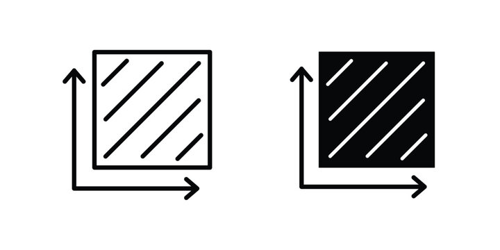 Area and dimension icon concepts for website projects