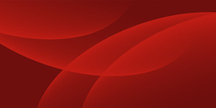 abstract red background design with curved intersecting lines in elegant pattern, large circle overlays
