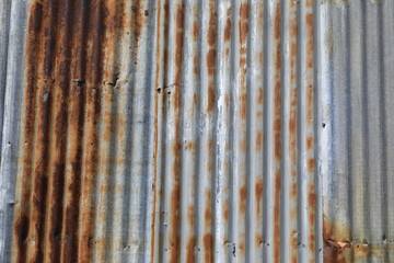 Naklejka premium Corrugated and Rusty roof