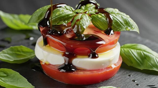 Caprese Salad Stack with Basil and Balsamic Glaze