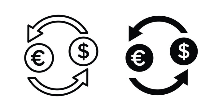 Currency exchange icon concepts for website projects