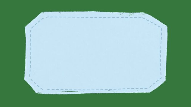 Minimalist Light Blue Rectangular Box 2D Animation on Green Screen | Hand-Drawn Simple Frame Overlay for Video
