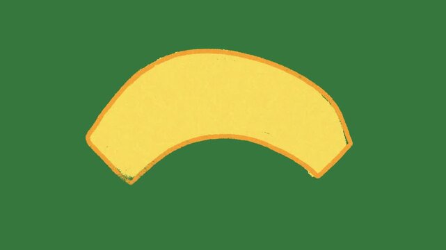 Curved Yellow Arch Shape 2D Animation on Green Screen | Abstract Hand-Drawn Semi Circle Graphic Overlay