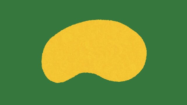 Organic Yellow Bean Shape 2D Animation on Green Screen | Abstract Hand-Drawn Fluid Blob Overlay for Video Editing