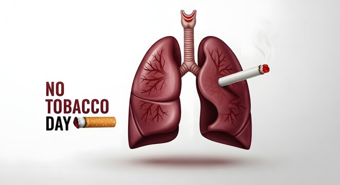 No tobacco day damaged lungs illustration