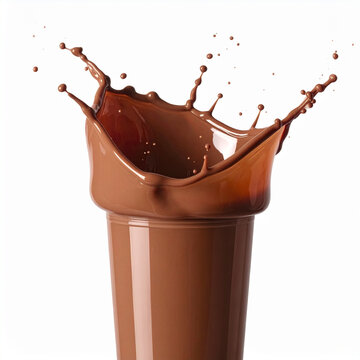 Percikan Susu Cokelat di Dalam Cangkir - Gerakan Cairan Dinamis
