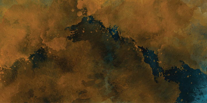 Abstract dark bronze and navy-blue watercolor background with rustic textures and artistic golden splatters.