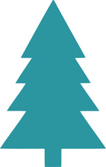 Obraz premium Minimalist teal pine tree icon for christmas and nature design projects