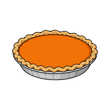 Sweet Potato Pie Vector Illustration 
