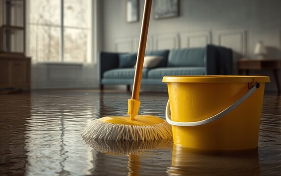 Flooded room needs cleanup