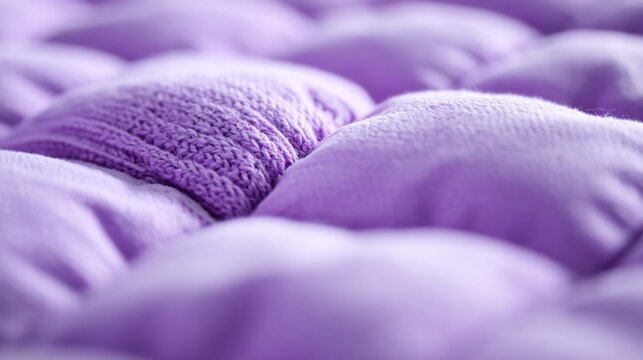 Purple Soft Quilted Knit Texture Extreme Macro