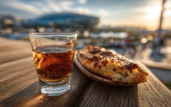 Grape chacha and khachapuri at Olympic Park