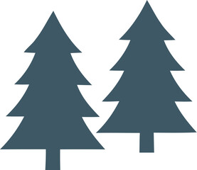 Obraz premium Two simple pine trees icon design for nature and forest concept