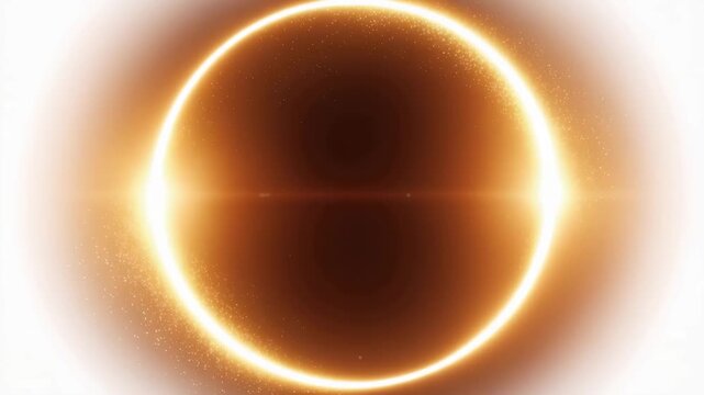 Vibrant glowing orange sun with radiant light and stars in space isolated on white background
