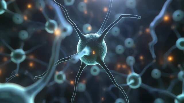 neurons network with glowing connections