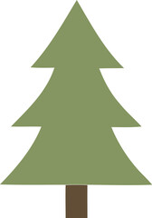 Obraz premium Simple green pine tree icon illustration for nature and forest design projects