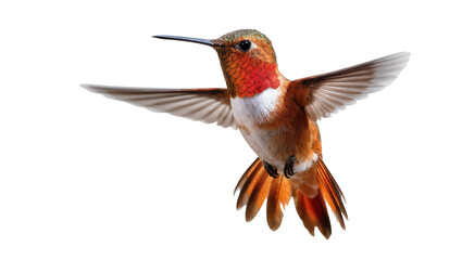 Rufous-crested hummingbird hovering with outstretched wings © Sylas