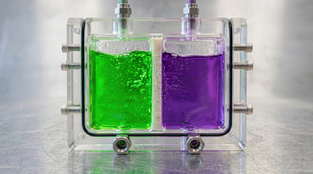 Dual Chamber Flow Cell Reactor with Colored Electrolytes for Energy Research