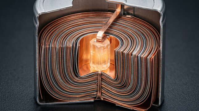 Electromagnetic Induction Coil with Glowing Energy Core Concept