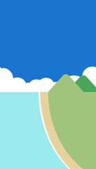 Fototapeta premium Simple Geometric Landscape Illustration in Flat Art Style