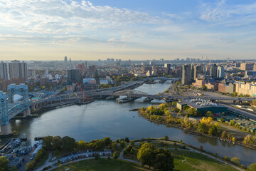 Obraz premium Manhattan waterfront aerial - New York, US