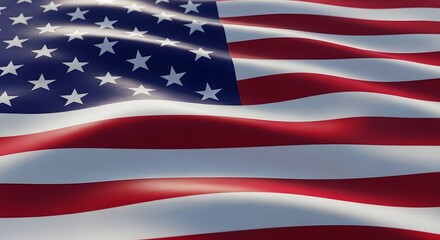 Fototapeta premium Waving american flag a symbol of freedom and national pride representing the united states of america's history and values