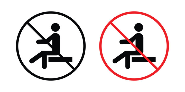 Do not sit sign outlined. Flat fill icons