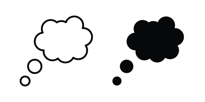 Dream cloud icon outlined. Flat fill icons