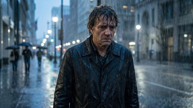 man walking in the city
