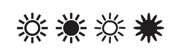 Fototapeta premium Sun Weather and Solar Light Symbol Icon Set