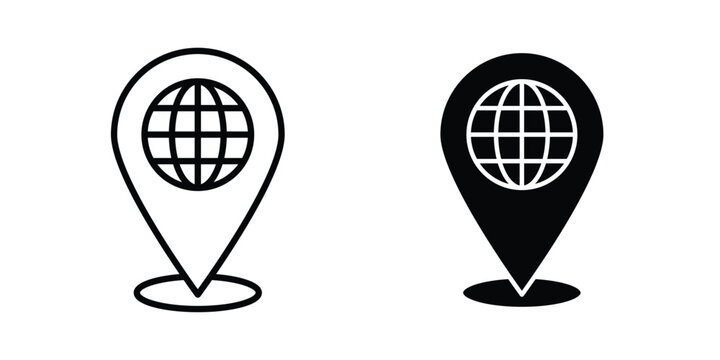 Global forum icon outlined. Flat fill icons