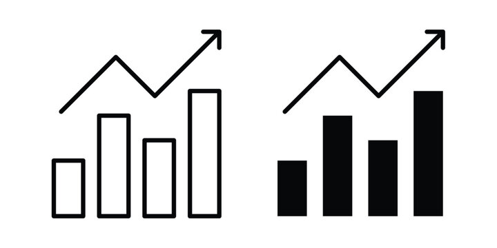 Growing profit icon outlined. Flat fill icons