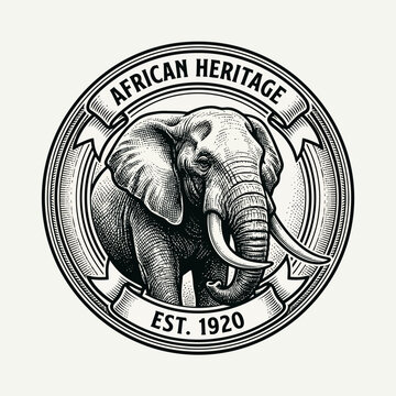 African Elephant Heritage Logo Design.