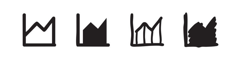 Obraz premium Area Chart Graph Icons for Data Analysis and Financial Business Reporting
