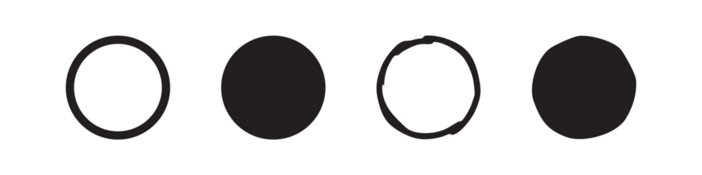 Oval shape icon set. Basic geometric element. Abstract design component and decorative frame concept. Simple graphic vector illustration.