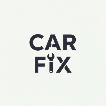 Car Fix Logo - Wrench and Automotive Repair Concept