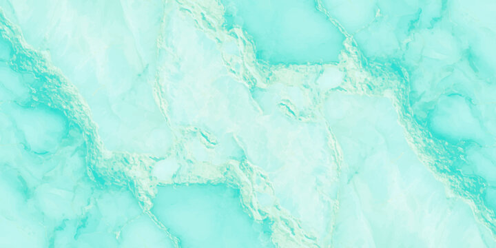 Luxury turquoise marble texture with gold veins, abstract aqua onyx stone background for interior design and wallpaper. fluid waves of seafoam green and aqua blue