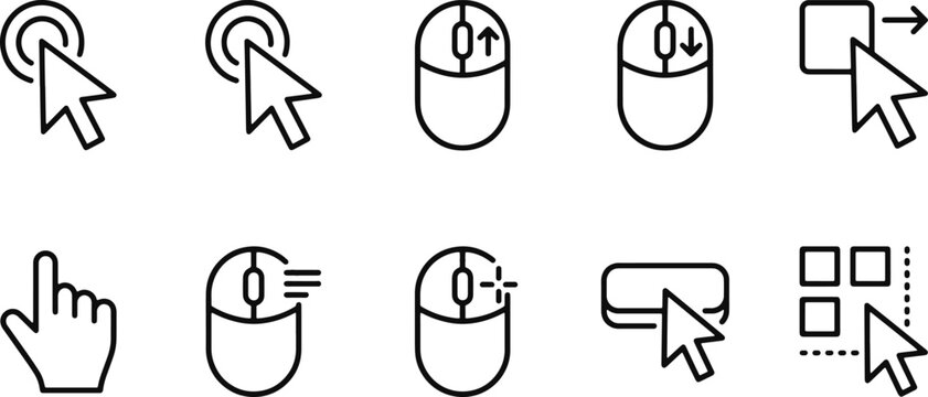 Computer mouse and cursor icons