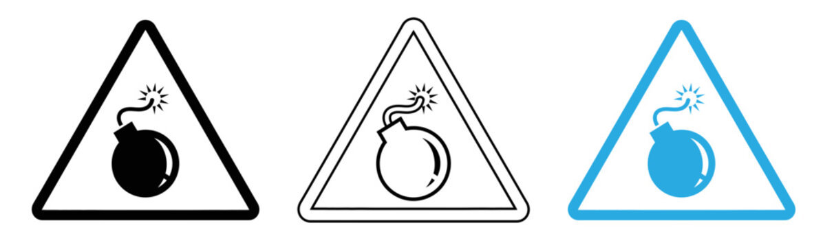 Warning sign explosive hazard molotov cocktail illustration