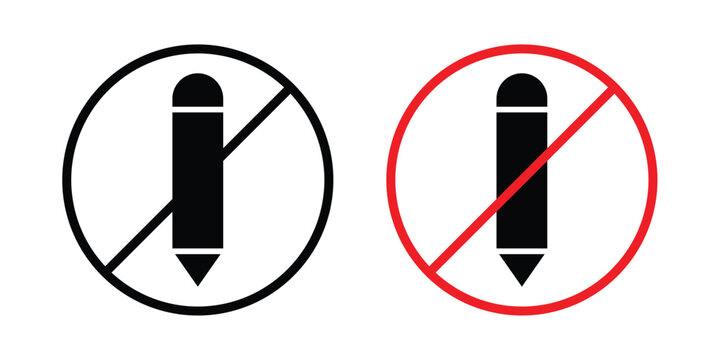 No writing sign outlined. Flat fill icons