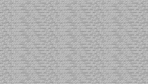 Dense binary code background, digital information texture, futuristic technology vector