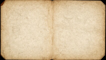 Fototapeta premium Open blank vintage book shows weathered paper texture and darkened edges