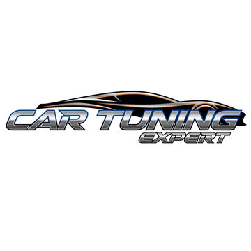 Car Tuning Expert Logo: Sleek Silhouette and Bold Text