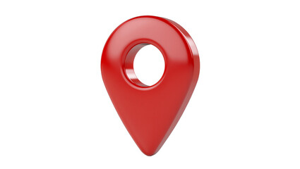Shiny red location marker icon with circular cutout © Ari