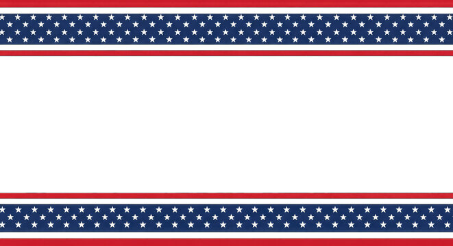 Clean Minimal American Flag Border Frame with Copy Space