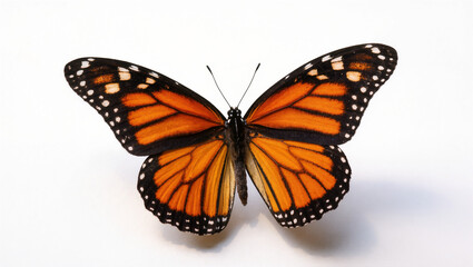 Vibrant Monarch Butterfly with Orange Wings and Black Veins © Ari