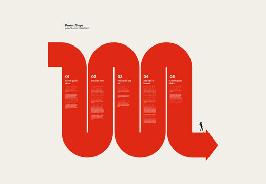 Project Steps Winding Thick Path Infographic Template